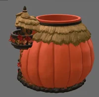Autumn Pumpkin Cottage Planter STL File for 3D Print - Preview image 6