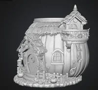 Autumn Pumpkin Cottage Planter STL File for 3D Print - Preview image 9
