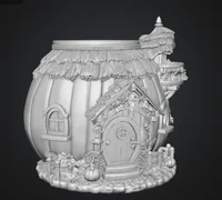 Autumn Pumpkin Cottage Planter STL File for 3D Print - Preview image 11