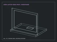 Open Laptop Desk Prop - Preview image 1