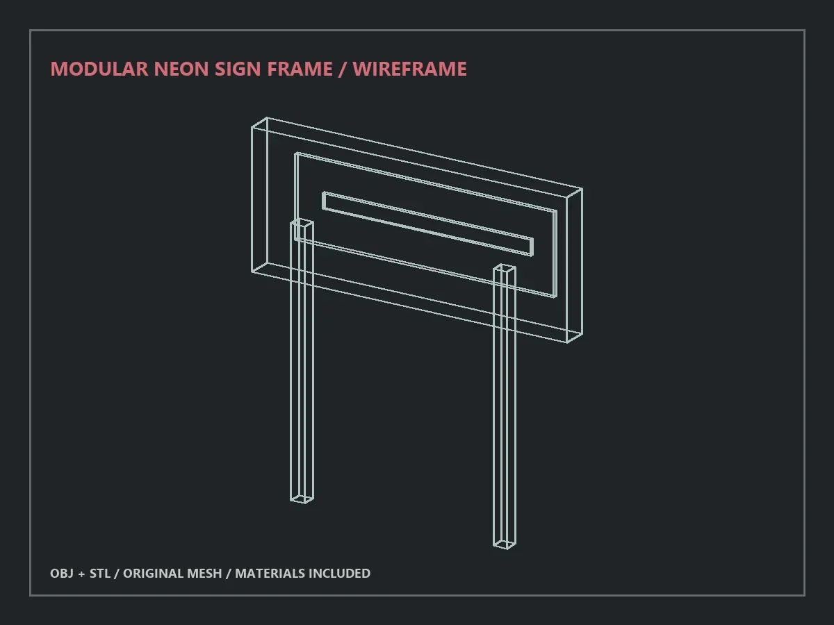 Modular Neon Sign Frame - 3D model