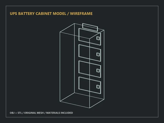 UPS Battery Cabinet Model 3D model by quietutilitystudio