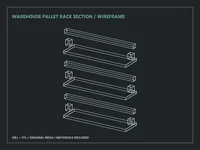 Warehouse Pallet Rack Section - Preview image 1
