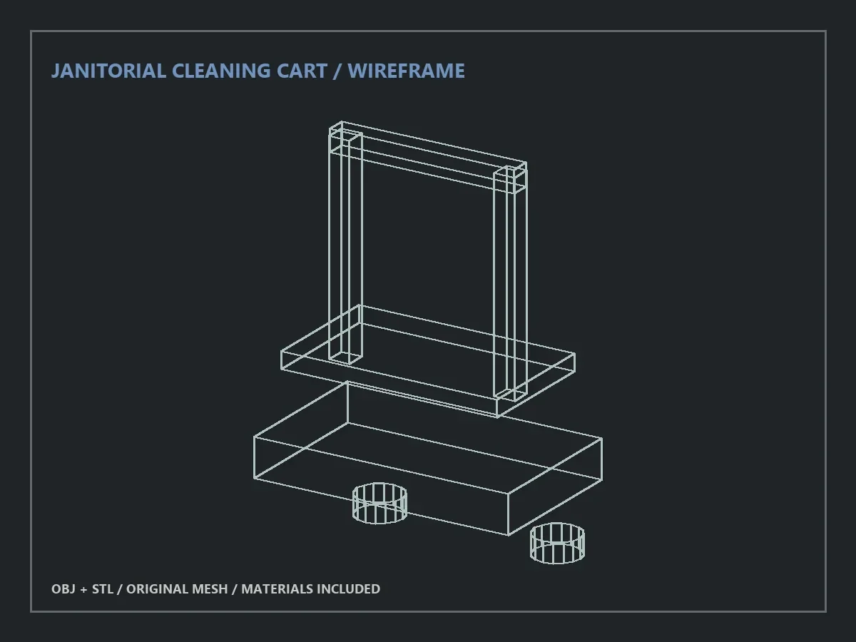 Janitorial Cleaning Cart - 3D model