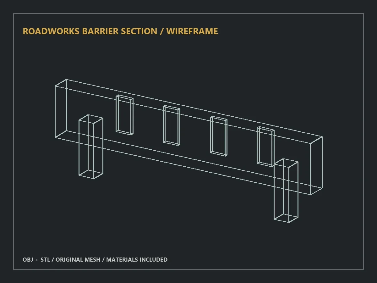 Roadworks Barrier Section - 3D model