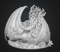 Lavender Dragon Mother and Baby STL File for 3D Print - Preview image 7