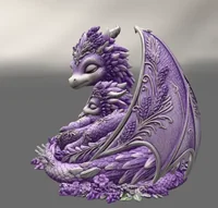 Lavender Dragon Mother and Baby STL File for 3D Print - Preview image 9