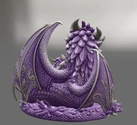 Lavender Dragon Mother and Baby STL File for 3D Print - Preview image 10