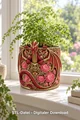 Red Floral Dragon Flower Pot STL File for 3D Print