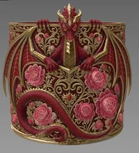 Red Floral Dragon Flower Pot STL File for 3D Print - Preview image 3