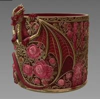 Red Floral Dragon Flower Pot STL File for 3D Print - Preview image 5