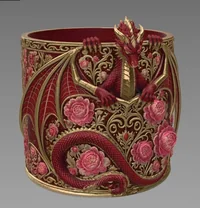 Red Floral Dragon Flower Pot STL File for 3D Print - Preview image 7