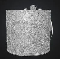 Red Floral Dragon Flower Pot STL File for 3D Print - Preview image 10