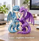 Romantic Floral Dragon Couple STL File for 3D Print