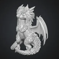 Romantic Floral Dragon Couple STL File for 3D Print - Preview image 10