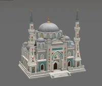 Blue Dome and Twin Minaret Architecture STL File for 3D Print - Preview image 9