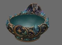Celestial Crystal Dragon Bowl STL File for 3D Print - Preview image 2