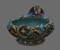 Celestial Crystal Dragon Bowl STL File for 3D Print - Preview image 3