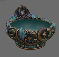 Celestial Crystal Dragon Bowl STL File for 3D Print - Preview image 8