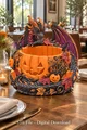 Halloween Dragon Pumpkin Bowl STL File for 3D Print