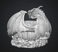 Halloween Dragon Pumpkin Bowl STL File for 3D Print - Preview image 10