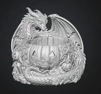Halloween Dragon Pumpkin Bowl STL File for 3D Print - Preview image 11