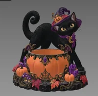 Halloween Witch Cat Pumpkin Bowl STL File for 3D Print - Preview image 2