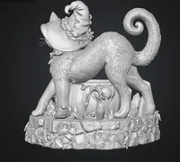Halloween Witch Cat Pumpkin Bowl STL File for 3D Print - Preview image 10