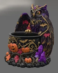 Mystic Halloween Owl Bowl STL File for 3D Print - Preview image 5