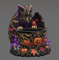 Mystic Halloween Owl Bowl STL File for 3D Print - Preview image 8
