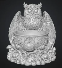 Mystic Halloween Owl Bowl STL File for 3D Print - Preview image 9
