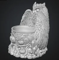 Mystic Halloween Owl Bowl STL File for 3D Print - Preview image 10