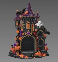 Haunted Halloween Castle LED Candle Holder STL File for 3D Print - Preview image 2