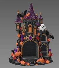 Haunted Halloween Castle LED Candle Holder STL File for 3D Print - Preview image 3
