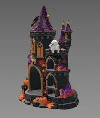 Haunted Halloween Castle LED Candle Holder STL File for 3D Print - Preview image 4