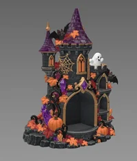 Haunted Halloween Castle LED Candle Holder STL File for 3D Print - Preview image 6