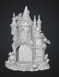 Haunted Halloween Castle LED Candle Holder STL File for 3D Print - Preview image 7