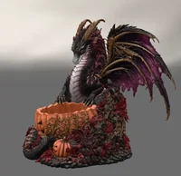 Gothic Halloween Dragon Pumpkin Bowl STL File for 3D Print - Preview image 5