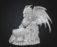 Gothic Halloween Dragon Pumpkin Bowl STL File for 3D Print - Preview image 10