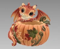 Autumn Baby Dragon Pumpkin Bowl STL File for 3D Print - Preview image 4