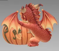 Autumn Baby Dragon Pumpkin Bowl STL File for 3D Print - Preview image 7