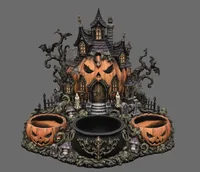 Haunted Pumpkin House Organizer STL File for 3D Print - Preview image 2