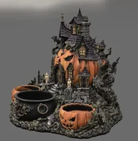 Haunted Pumpkin House Organizer STL File for 3D Print - Preview image 5