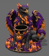 Halloween Griffin LED Light Holder STL File for 3D Print - Preview image 6