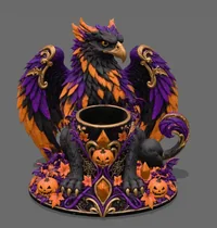 Halloween Griffin LED Light Holder STL File for 3D Print - Preview image 7