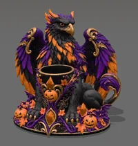 Halloween Griffin LED Light Holder STL File for 3D Print - Preview image 8