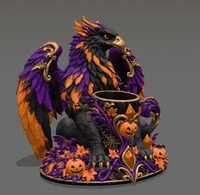 Halloween Griffin LED Light Holder STL File for 3D Print - Preview image 11