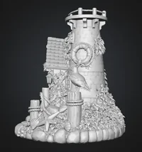 Coastal Lighthouse LED Light Holder STL File - Preview image 9