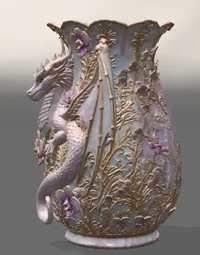 Orchid Dragon Fantasy Vase STL File for 3D Print - Preview image 6