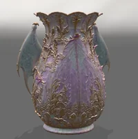 Orchid Dragon Fantasy Vase STL File for 3D Print - Preview image 7